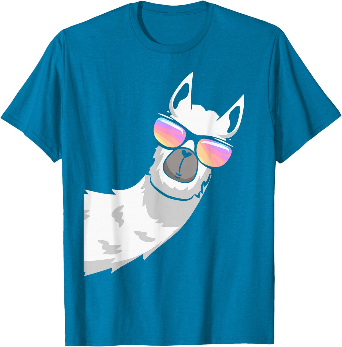 Llama Lover Gifts Collection Llama With Sunglasses Kids Boys Toddler Novelty T-Shirt - Sapphire Blue