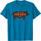 County Fair and Livestock Apparel Co. Das ist mein Fair Week Shirt State and County Animal Hog Pig T-Shirt - Sapphire Blue