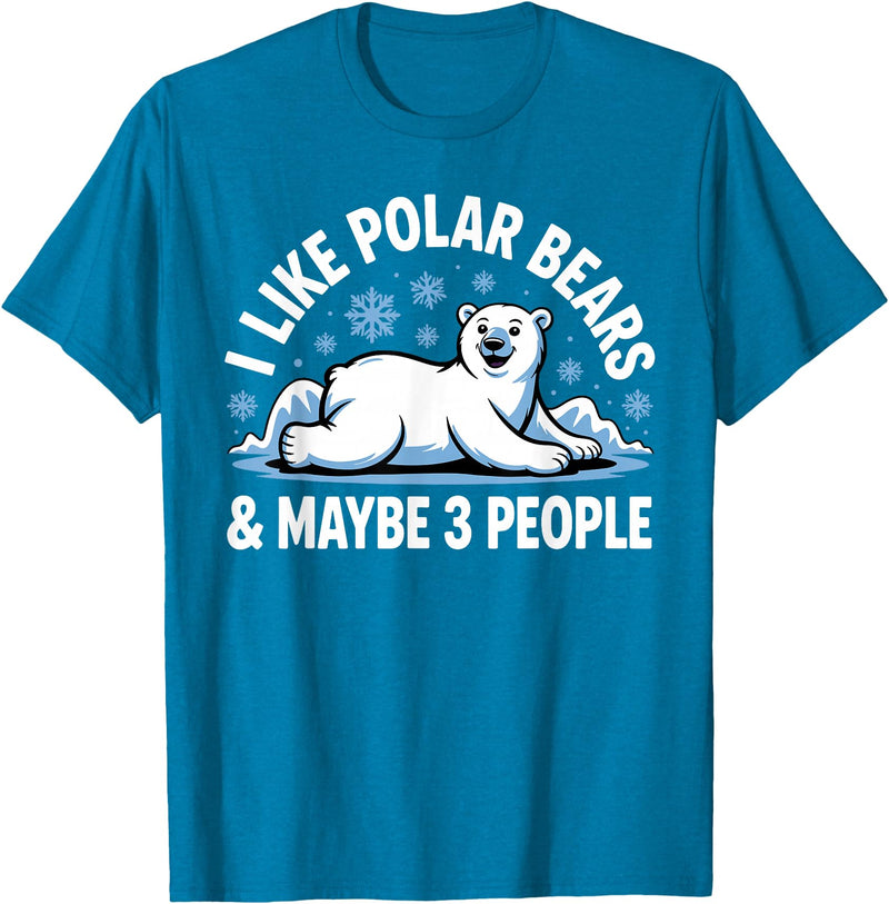 Polar Bear Gift Polar Bear Accessories & Stuff Cute Polar Bear Art for Men Women Kids Polar Bear Lover T-Shirt - Sapphire Blue