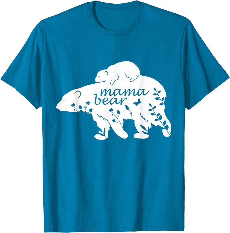 Funny Mama Bear Family Matching Gifts Clothing Mama Bear T-Shirt - Sapphire Blue