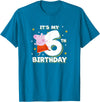 Peppa Pig It's My 6th Birthday Holiday Stars Celebration T-Shirt - Sapphire Blue