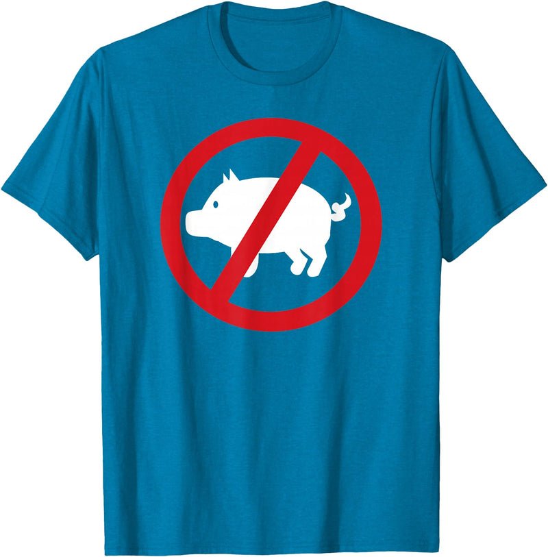 No meat No pigs meat T-Shirt - Sapphire Blue