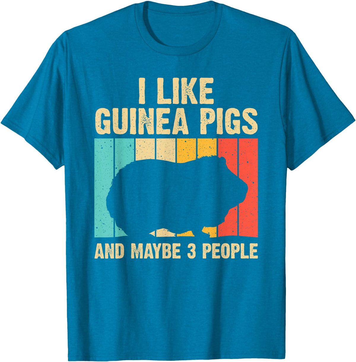 Cool Vintage Guinea Pig Gift Domestic Cavy Animal Funny Guinea Pig Design For Men Women Kids Guinea Pig Lovers T-Shirt - Sapphire Blue