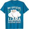 Llama Sleeping Wear Kids, Women & Men Official Sleeping Shirt Sleep Shirt Pajama Naps PJ Llama T-Shirt - Sapphire Blue