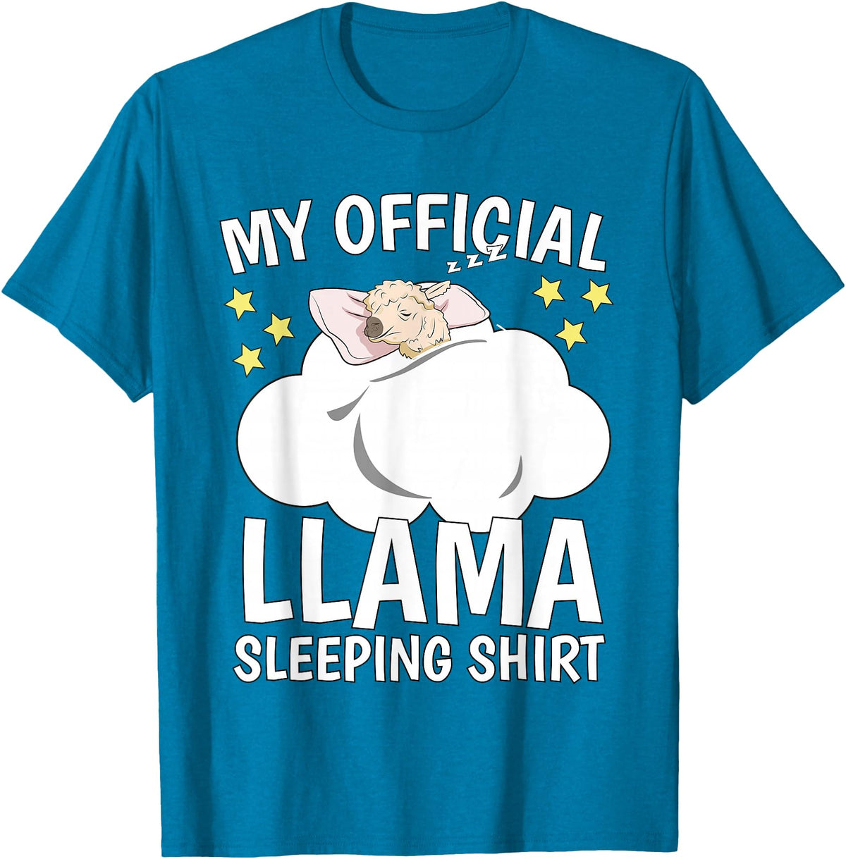 Llama Sleeping Wear Kids, Women & Men Official Sleeping Shirt Sleep Shirt Pajama Naps PJ Llama T-Shirt - Sapphire Blue