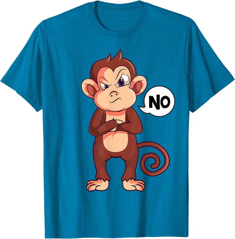 Funny Monkey Apparel & Gift Ideas Stubborn Monkey Girls Boys Kids Women T-Shirt - Sapphire Blue