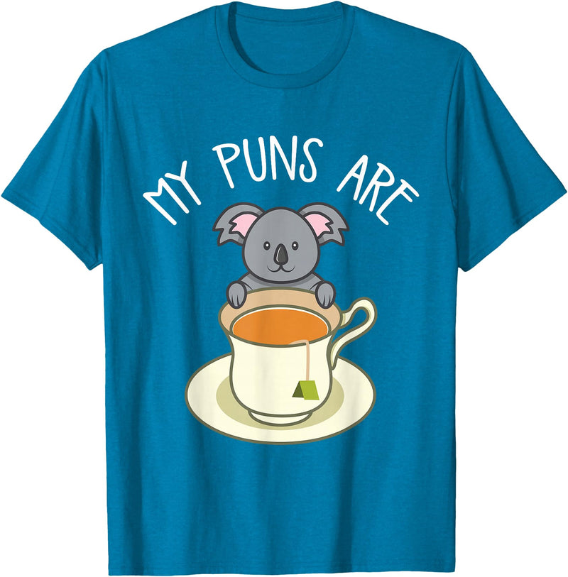 My Puns Are Koala Tea Koala Lover Gift T-Shirt - Sapphire Blue