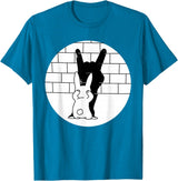 Funny Rabbit Bunny Animal Shadow Puppet T-Shirt in Sapphire Blue