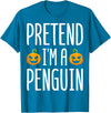 Penguin Halloween Gifts Co. Pretend I’m A Penguin Pumpkin Halloween Costume T-Shirt - Sapphire Blue