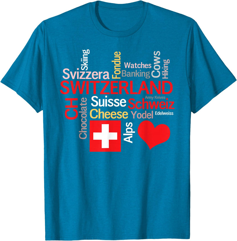 Simply Swiss Why I Love Switzerland T-Shirt - Sapphire Blue