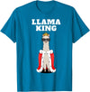 Mens Llama Shirts for Boys Llama King | Boys Llama Tshirt | Mens Llama T-Shirt, Black - Sapphire Blue