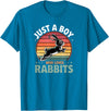 Cute Boys Rabbit Lover Bunny Graphic T-Shirt in Sapphire Blue