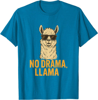 Am End Fashion No Drama, Llama - Cool Look T-Shirt - Sapphire Blue
