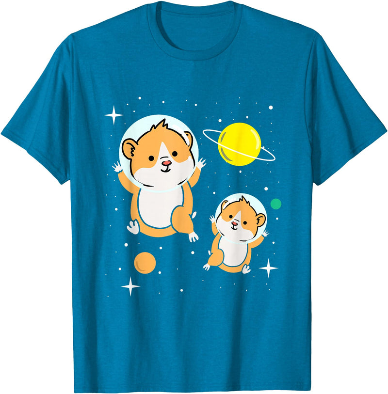 Hamster In Space Hamster Lover Gift T-Shirt - Sapphire Blue