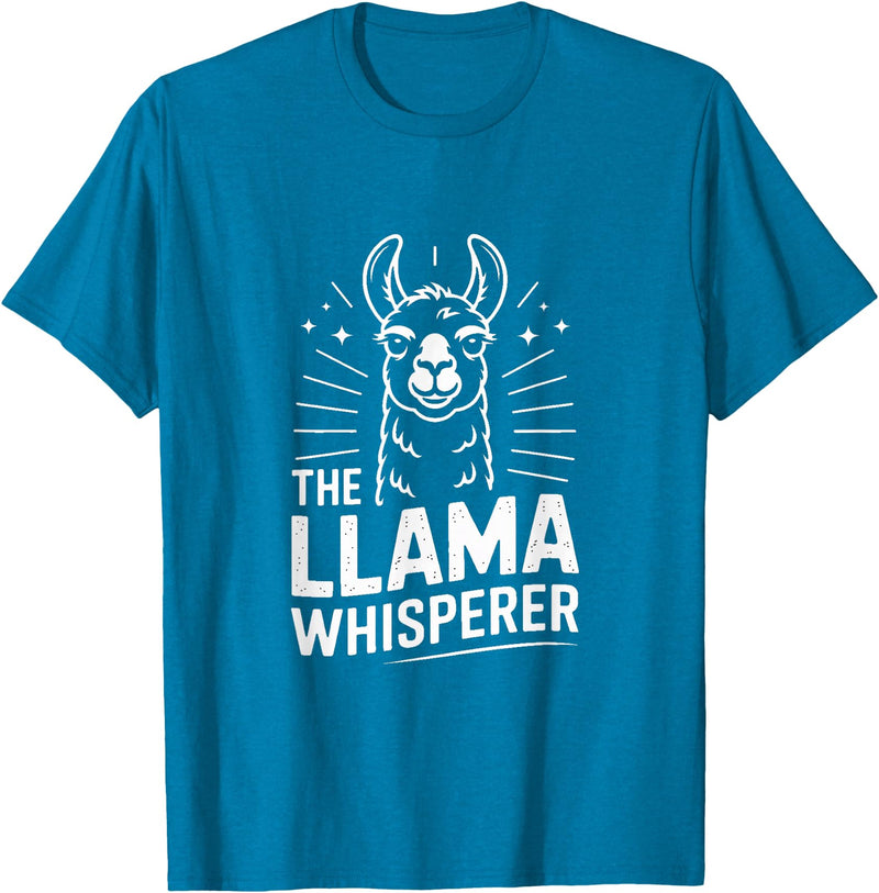 Llama Whisperer Funny Llama Lover Farm Humor The Llama Whisperer Funny Llama Lover Humor T-Shirt - Sapphire Blue