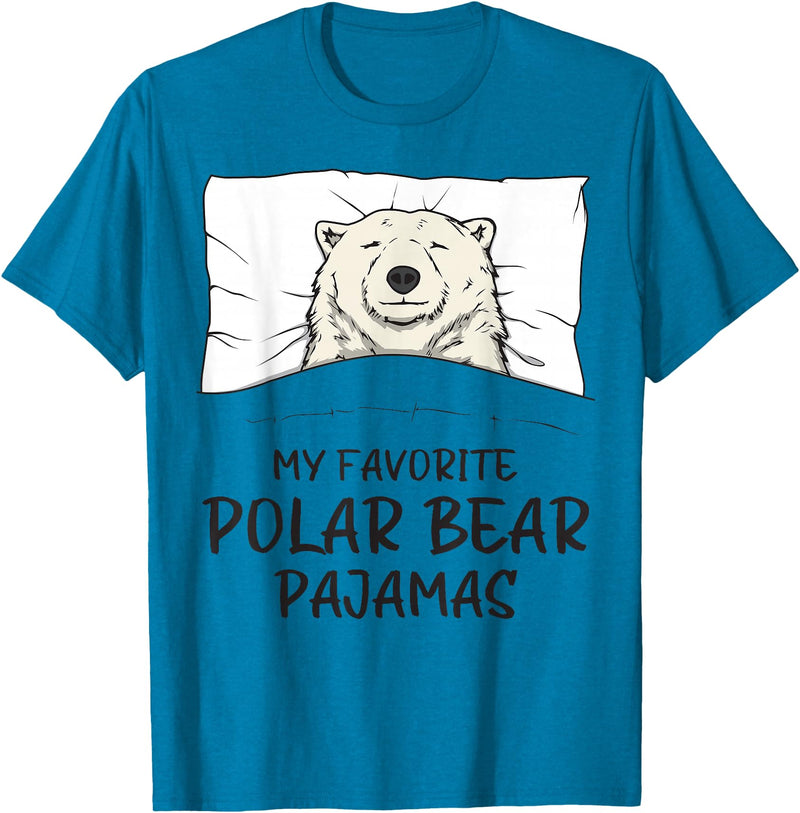 Sleeping & Napping Shirt Gifts Favorite Sleepshirt Favorite Polar Bear Pajamas, Napping Ice Bear Pajama T-Shirt - Sapphire Blue