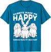 Rabbits Make Me Happy Humans Make My Head Hurt Gift T-Shirt in Sapphire Blue