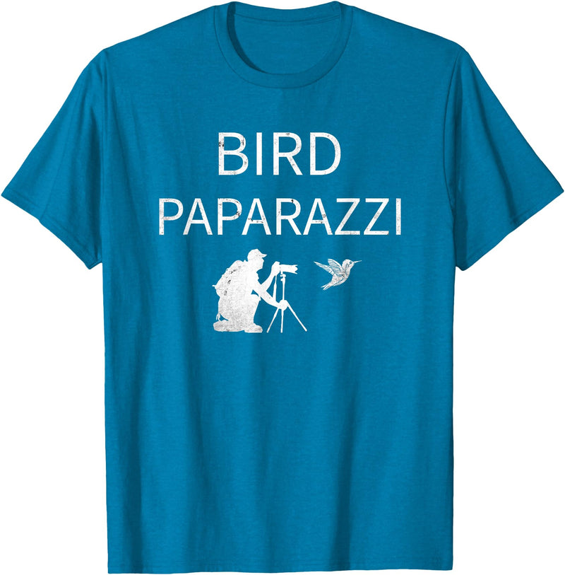 Birdwatching | Bird Photographer Gifts Unisex-Adults Black Short Sleeve T-Shirt Small Bird Photography T-Shirt - Sapphire Blue
