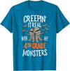 Halloween by Joy Haus Creepin It Real with My 4th Grade Monsters Halloween Teacher T-Shirt - Sapphire Blue