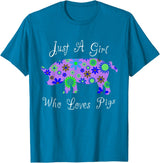 Cartba Pig Co. Pig Lover Cute T-Shirt - Sapphire Blue
