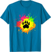 Furry Fandom Shirt by Crush Retro Furry Shirt Rainbow Bear Fursona Wolf Paw Print Gifts T-Shirt - Sapphire Blue