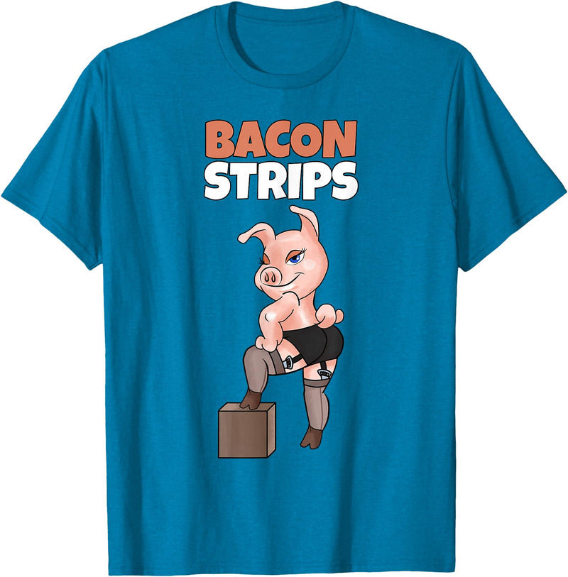 Pig Roast Pork Grilling Smoking BBQ Lover T Shirts Funny Pig Shirt Adult Humor Pig Stripping Bacon Lover TShirt T-Shirt - Sapphire Blue