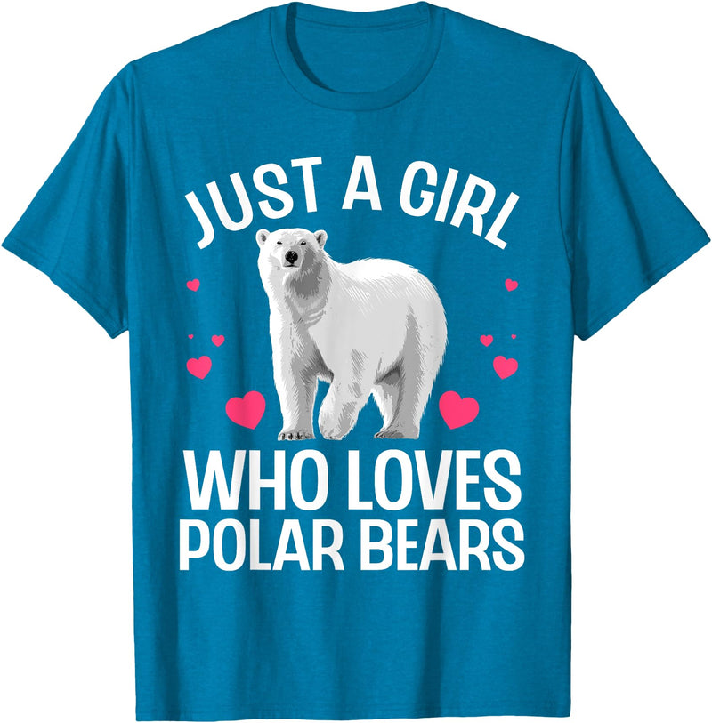 Polar Bear Gift Polar Bear Accessories & Stuff Funny Polar Bear Art For Girls Kids Youth Polar Bear Lovers T-Shirt - Sapphire Blue