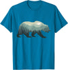 Outdoors Gift Ideas Camping Stuff Men Graphic Tees Misty Forest Bear Silhouette Wildlife Nature Lover T-Shirt - Sapphire Blue