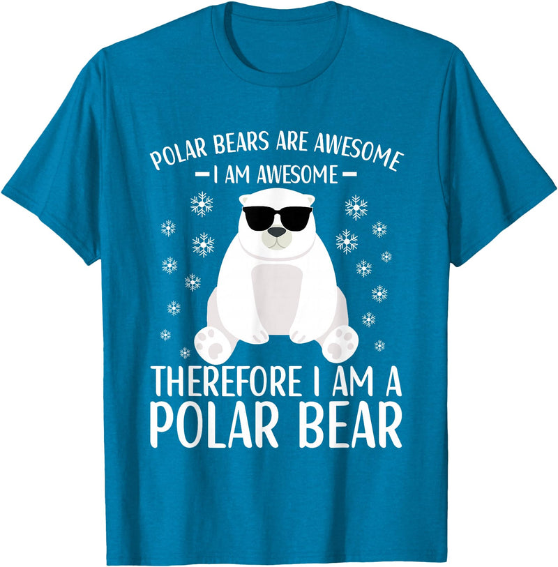 Polar Bears Accessories for Men Women & Kids Polar Bear Quote Cool Polar Bears Apparel for Kids T-Shirt - Sapphire Blue