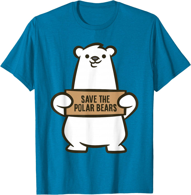 Cute Polar Bear Gifts And Tees Animal Welfare Save The Polar Bears T-Shirt - Sapphire Blue