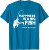 Fishing Fisherman Fisher DA0 Fishing Vintage Happiness Is A Big Fish And A Witness T-Shirt - Sapphire Blue