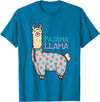 Cool Llama lovers Pyjama day Pajama Llama Cute Llama Pajama Alpaca Kids Women Girl T-Shirt - Sapphire Blue