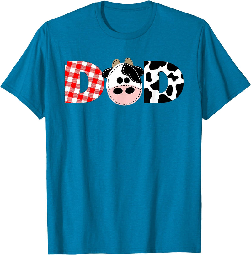 Funny Cow Mom And Dad Birthday Family Tees Dad of The Birthday for Boy Cow Farm 1st Birthday Cow Daddy T-Shirt - Sapphire