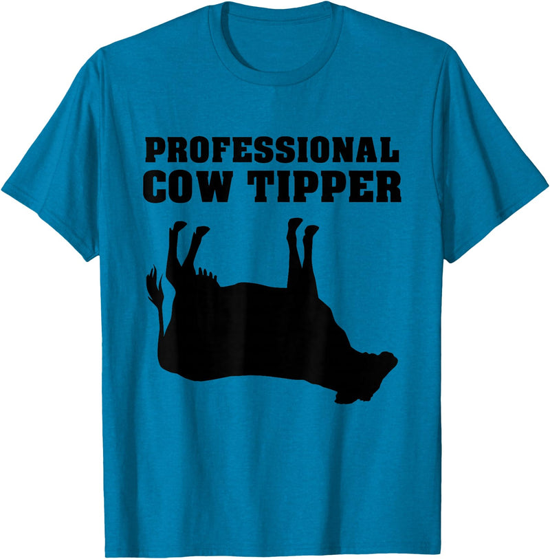 Cow Tipping Apparel Professional Cow Tipper - Cow Tipping T-Shirt - Sapphire Blue