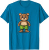 Teddy Bear swim trunks Cool Swim Trunks Teddy Bear Costume for Boys and Girls T-Shirt - Sapphire Blue