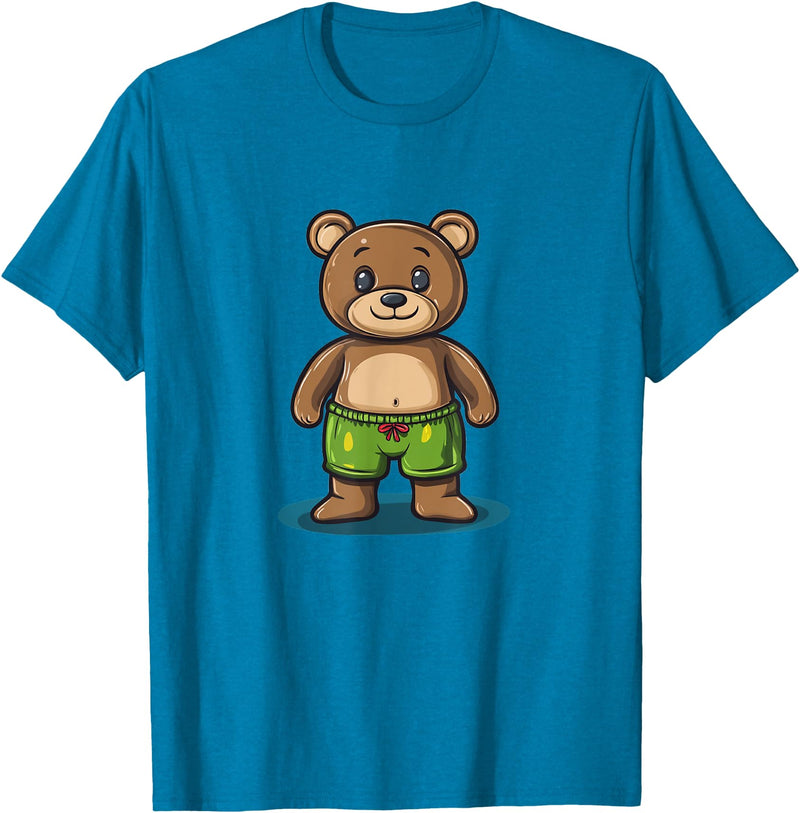 Teddy Bear swim trunks Cool Swim Trunks Teddy Bear Costume for Boys and Girls T-Shirt - Sapphire Blue