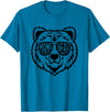 Funny Mothers Mama Bear Face Mama Bear Face Sunglasses Mother Mom Mommy T-Shirt - Sapphire Blue