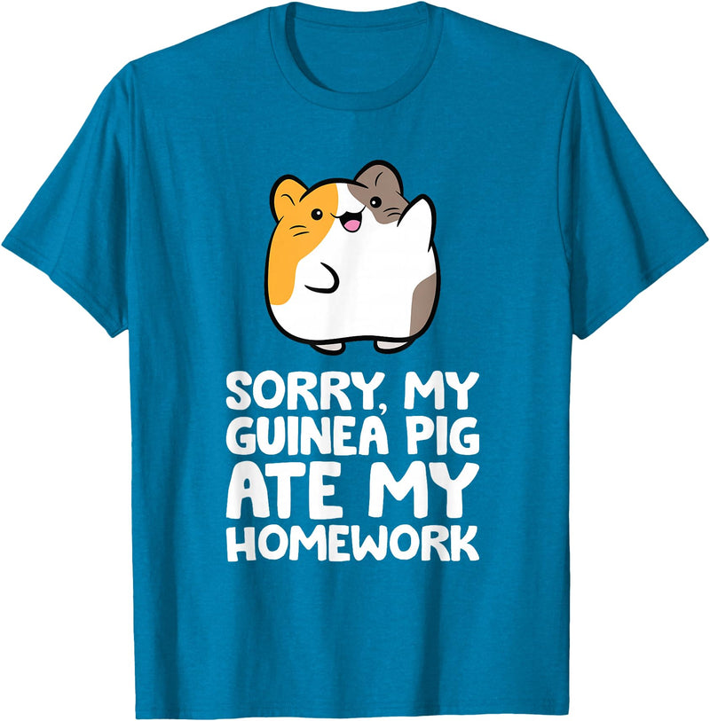 Guinea Pig Owner Guinea Pig Homework Sorry My Guinea Pig Ate My Homework T-Shirt - Sapphire Blue