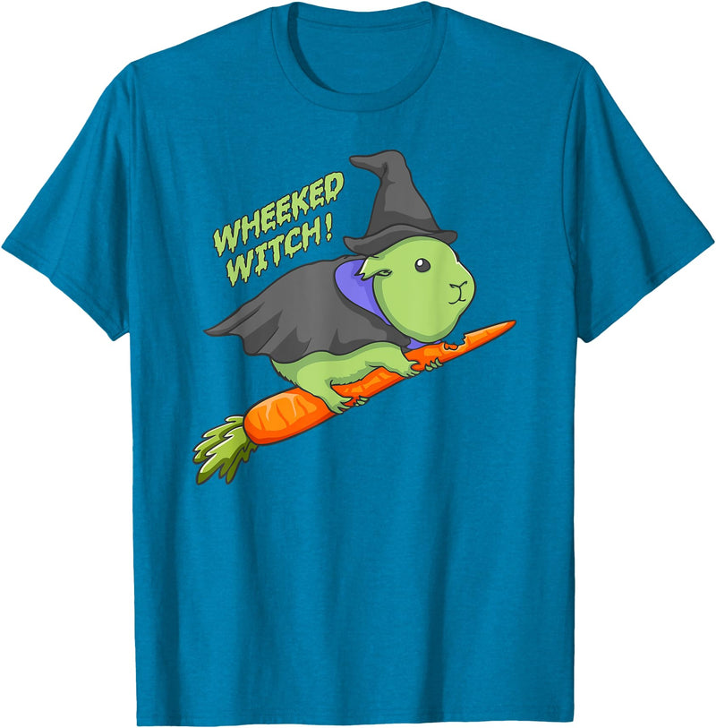 guineamerch Guinea Pig Wheeked Witch Halloween T-Shirt - Sapphire Blue