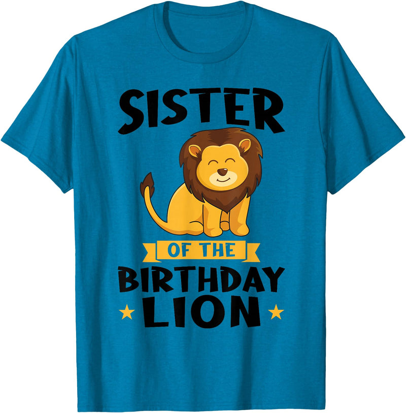 lion sister Gifts sister of the birthday lion birthday T-Shirt - Sapphire Blue