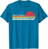 Retro Sunset Brook Trout Salmon Fisherman Designs Angler Catch & Release Trout Fly Fishing Vintage Distressed T-Shirt - Sapphire Blue
