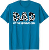 funny saying Gifts for Family Members and more Dad of the Birthday Girl Cow Print Cow Pattern T-Shirt - Sapphire Blue