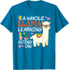 Llama School Co Llama Learning T Shirt Teachers Students Alpaca Lovers Gift T-Shirt - Sapphire Blue