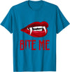 Vampire Bite Me Tees DIY Halloween Costume Tee Bite Me Shirt Vampire Teeth Easy DIY Halloween Costume T-Shirt - Sapphire Blue