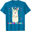 Llamazing Birthday Party Outfit Llama Lovers Birthday Girl Cute Llama Alpaca Kids Llamazing T-Shirt - Sapphire Blue