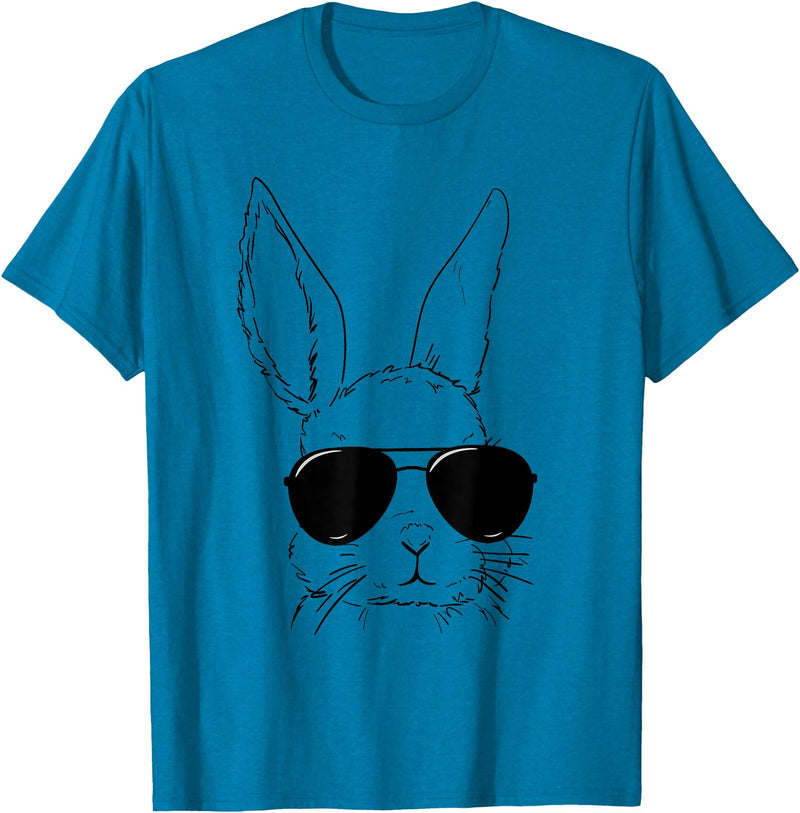 Easter Bunny with Glasses Funny Rabbit Easter Day Men Boys T-Shirt in Sapphire Blue