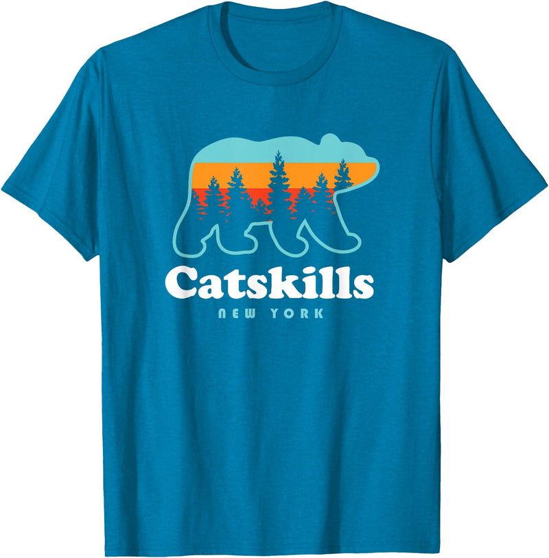 Catskill Mountains Catskills NY Bear Mountains Camping Hiking New York T-Shirt - Sapphire Blue