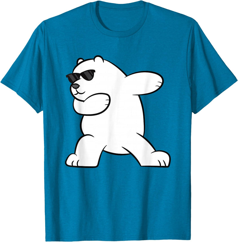 Arctic Polar Bear Tees And Gifts Ice Bear Dabbing Arctic Cute Dabbing Polar Bear T-Shirt - Sapphire Blue