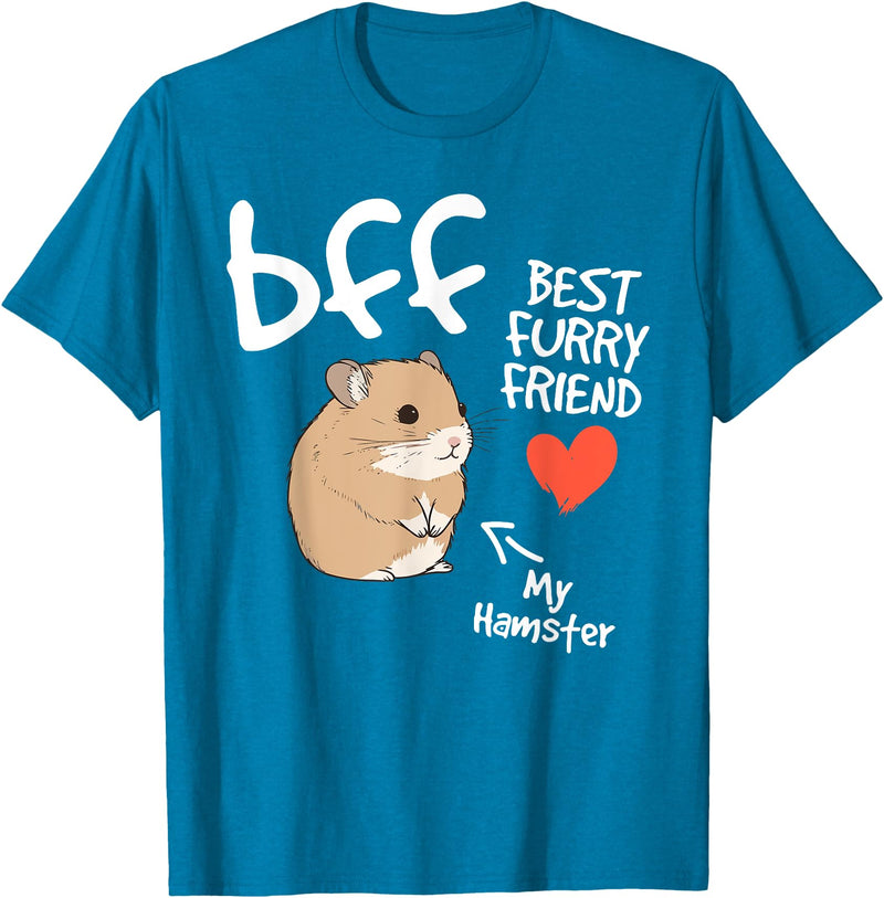 Hamster lover BFF Best Furry Friend my hamster cute fun kids T-Shirt - Sapphire Blue