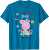 Peppa Pig Smile Cute Flowers & Fruit Full Body Portrait T-Shirt - Sapphire Blue